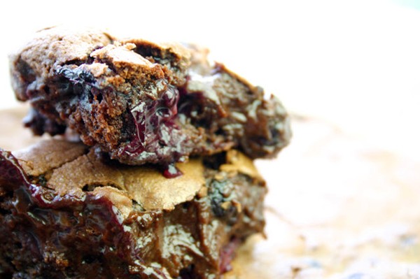 Blueberry and marmalade eat-from-the-fridge brownies