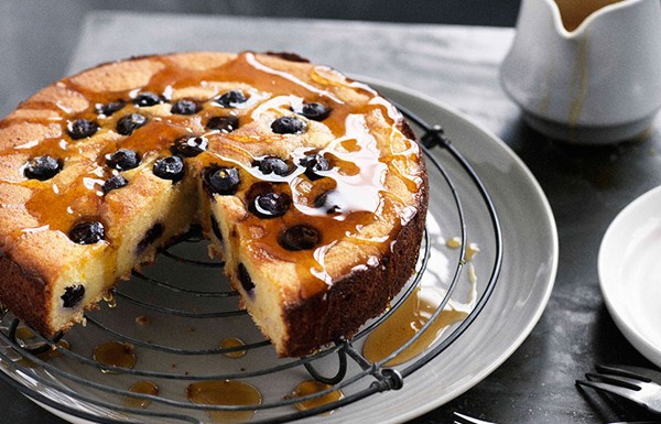 Blueberry and orange cake with Lady Grey syrup