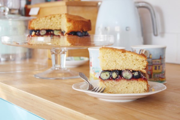 Blueberry and orange zest Victoria sponge