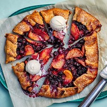 Blueberry and peach graham galette