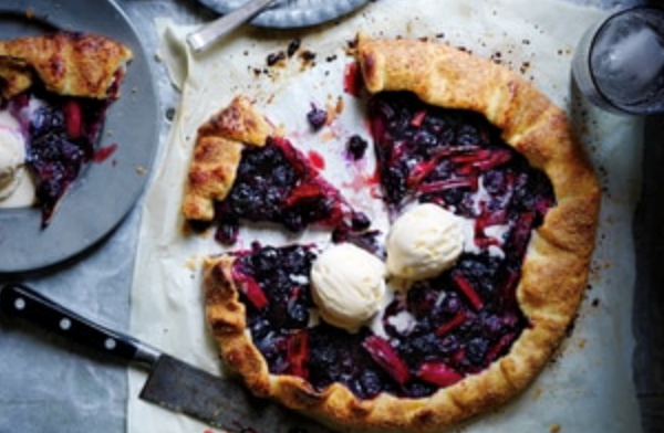 Blueberry and rhubarb crostata