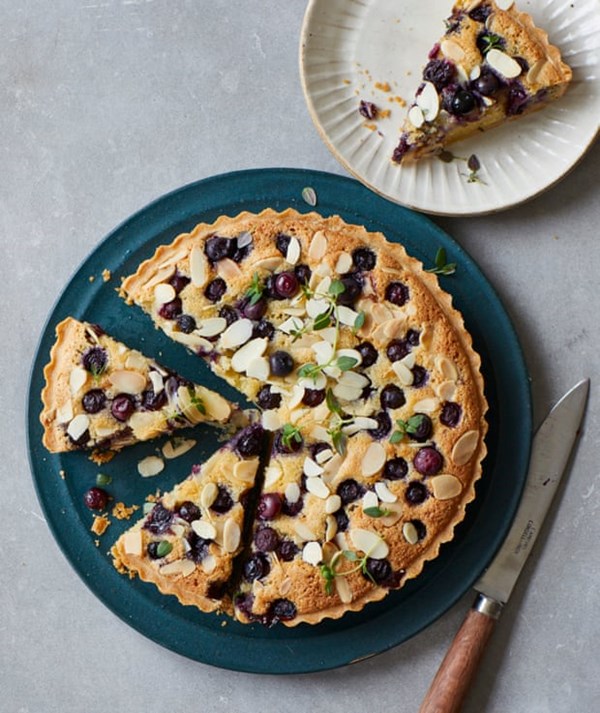 Blueberry and thyme frangipane tart