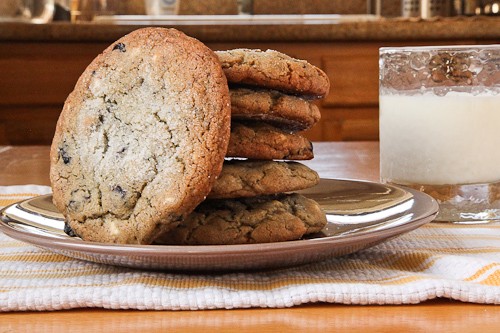Blueberry and white chocolate chip jumbo cookie