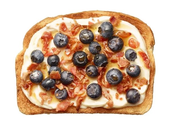 Blueberry-bacon toast