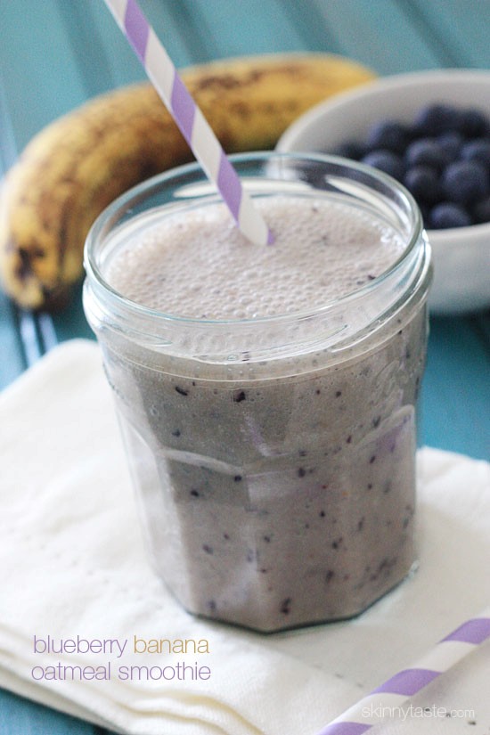 Blueberry banana oatmeal smoothie