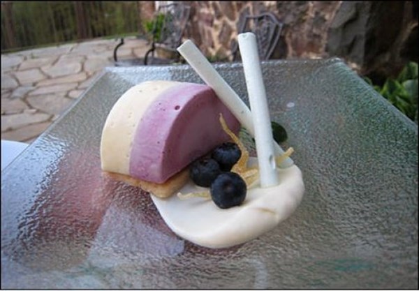 Blueberry-basil ice cream