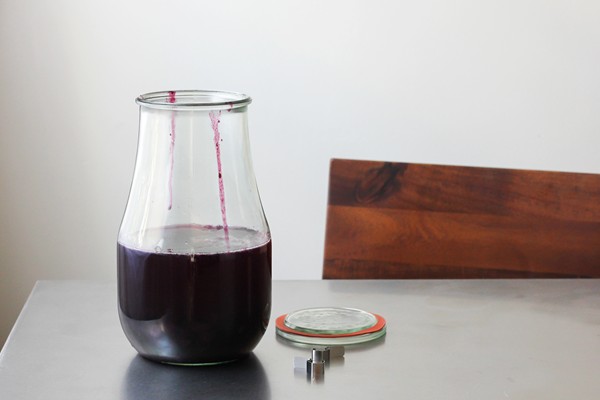 Blueberry basil infused vodka