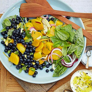 Blueberry, beet, and basil summer salad
