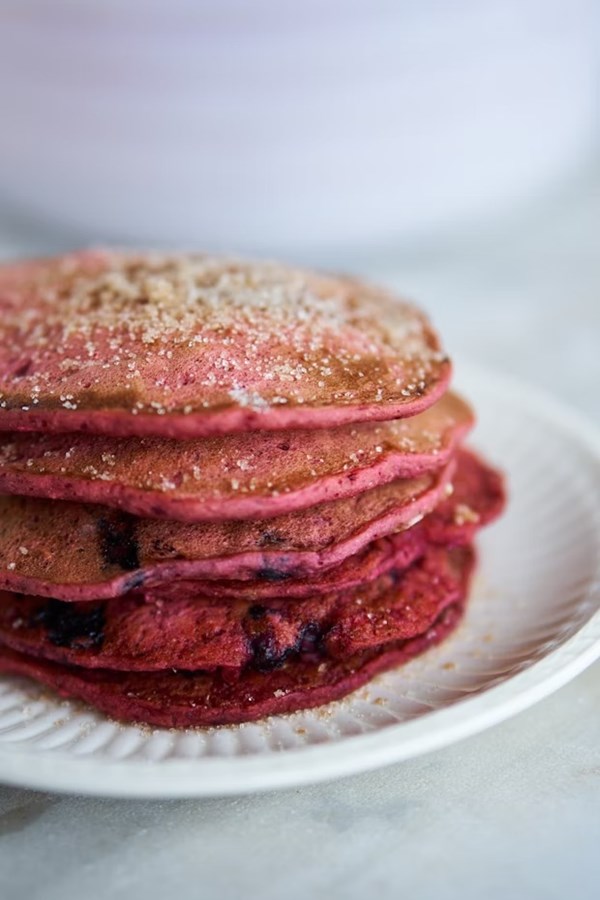 Blueberry beet pancakes
