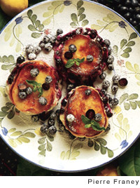 Blueberry brioche bread pudding