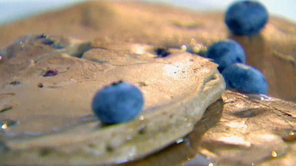 Blueberry buckwheat pancakes