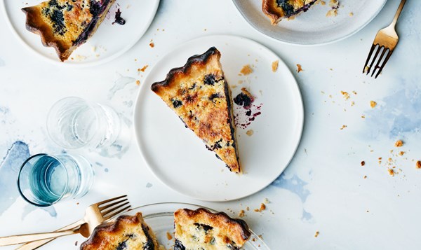 Blueberry-buttermilk chess pie