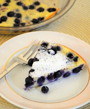 Blueberry buttermilk clafoutis