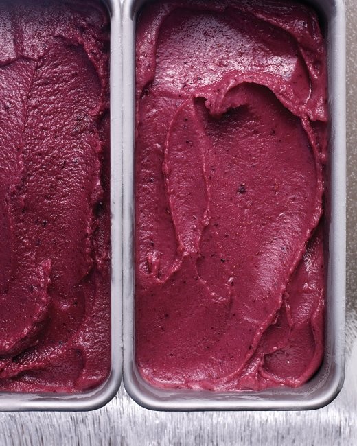 Blueberry buttermilk sherbet