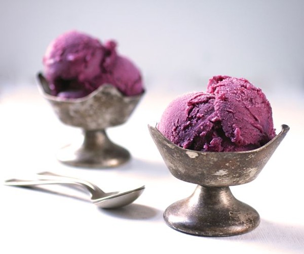 Blueberry buttermilk sherbet