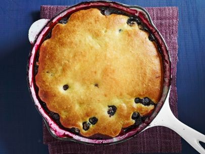 Blueberry-caramel skillet cobbler