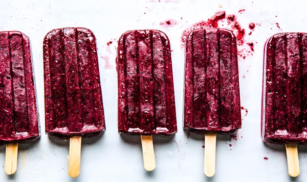 Blueberry-chia ice pops