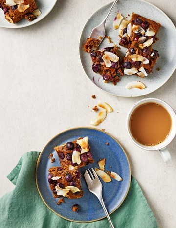 Blueberry coconut blondies