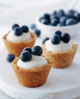 Blueberry coconut custard mini tarts