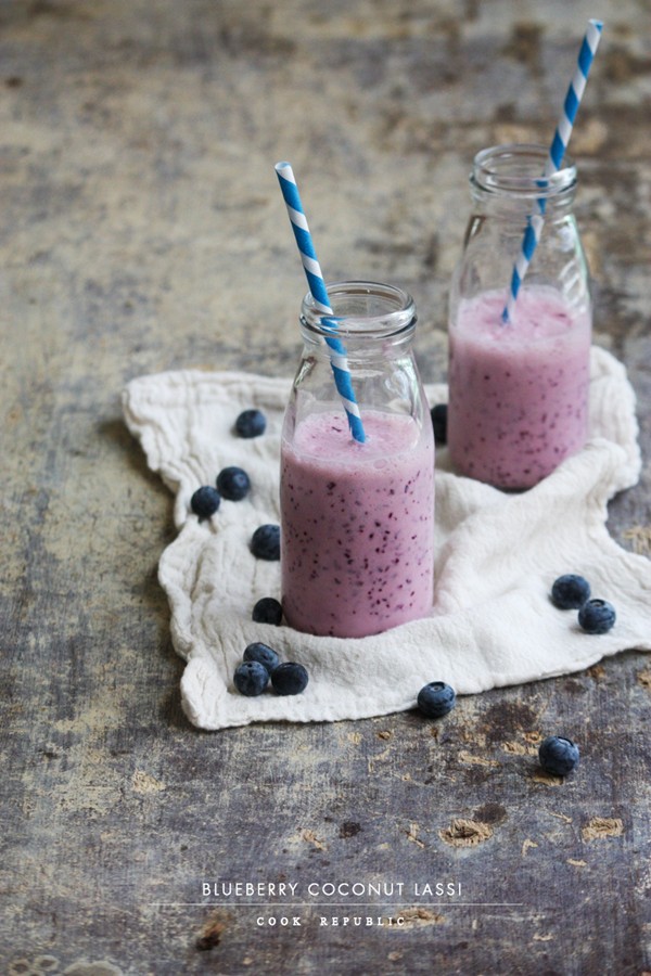 Blueberry coconut lassi