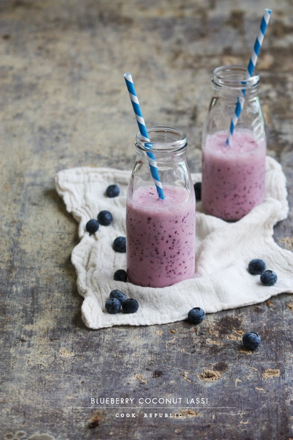 Blueberry coconut lassi