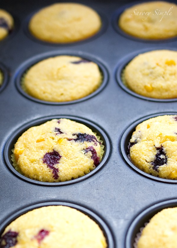 Blueberry corn muffins