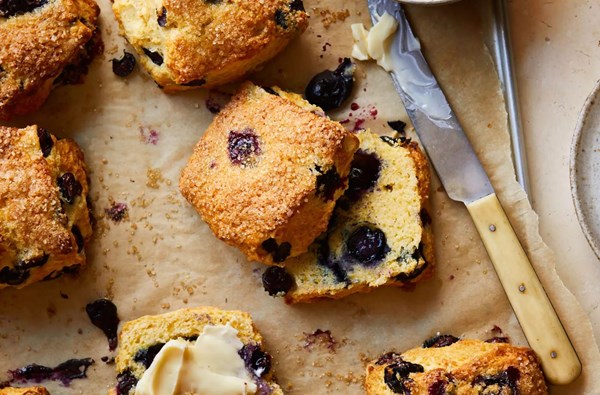 Blueberry corn scones