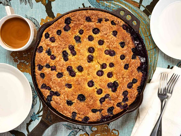 Blueberry cornbread cobbler