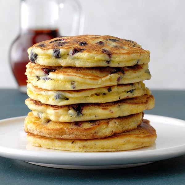 Blueberry cornmeal pancakes