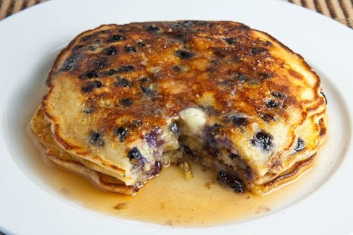 Blueberry cornmeal pancakes