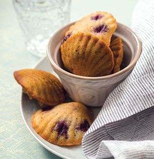 Blueberry-cream madeleines