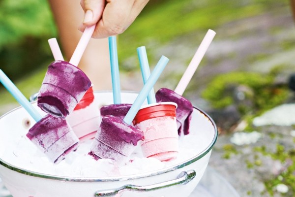 Blueberry cream pops