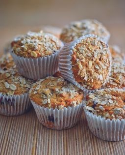 Blueberry, date & oat muffins with yoghurt