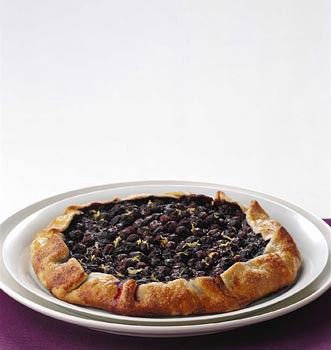 Blueberry galette with lemon ice cream
