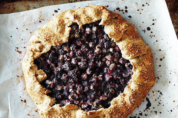 Blueberry galette with rosemary crust