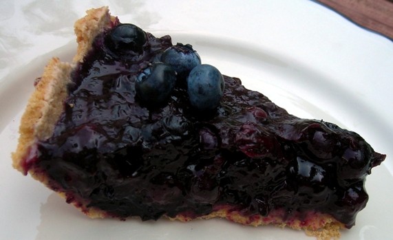 Blueberry ginger ice box pie