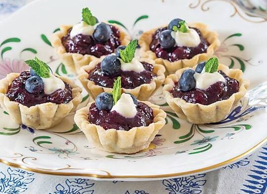 Blueberry-ginger tartlets