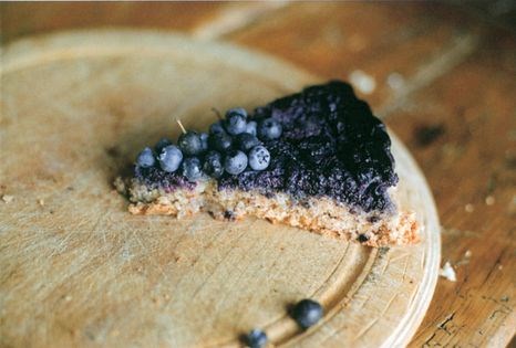 Blueberry hazelnut upside-down cake