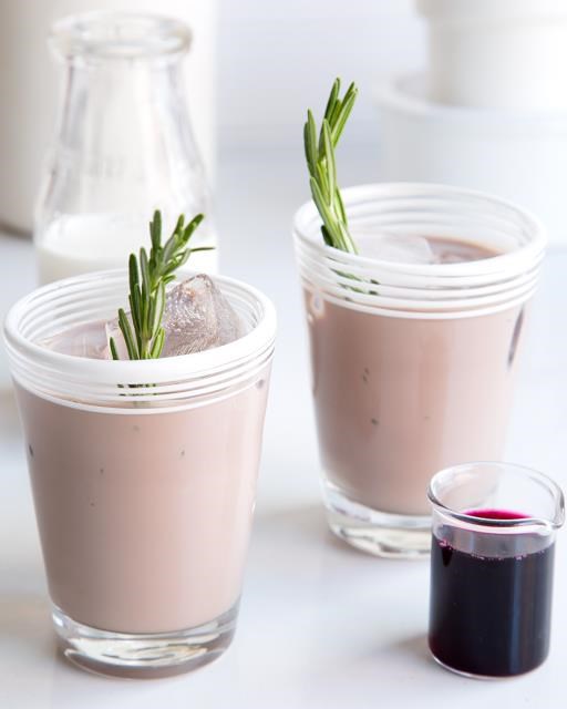 Blueberry iced coffee with rosemary