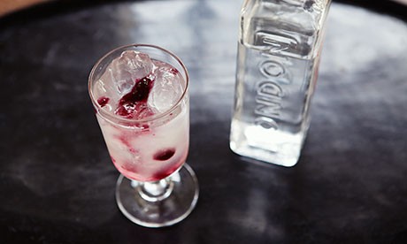 Blueberry jam gin cocktail