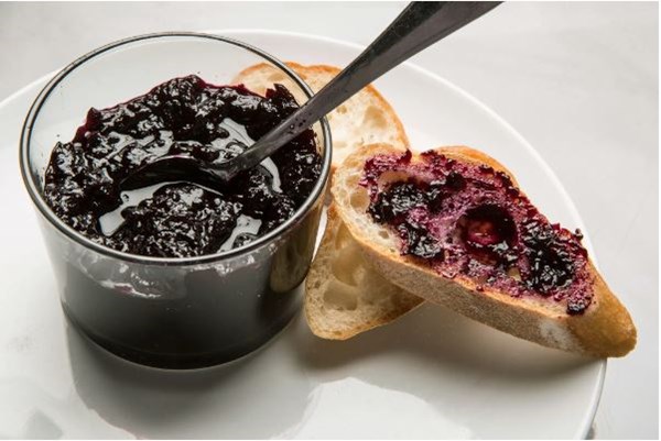 Blueberry jam with lime and coriander