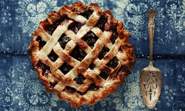 Blueberry lattice pie
