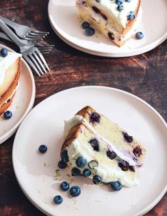 Blueberry lavender cake with cream cheese frosting