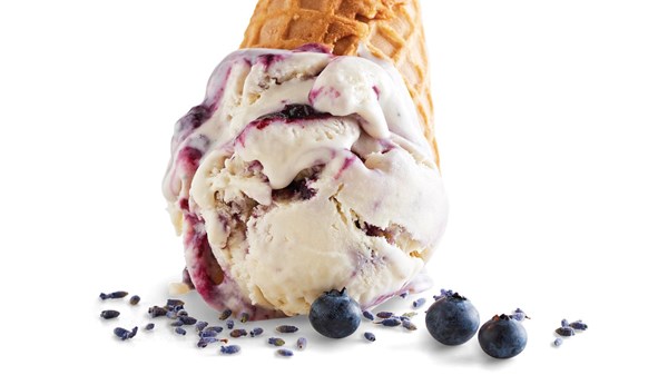 Blueberry-lavender no-churn ice cream