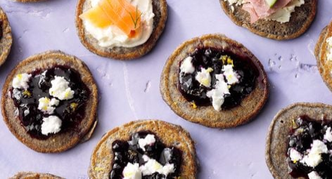Blueberry lemon blinis 