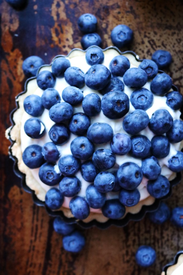 Blueberry lemon chiffon tartlets