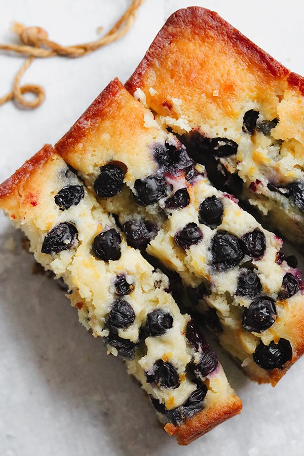 Blueberry lemon coconut loaf cake