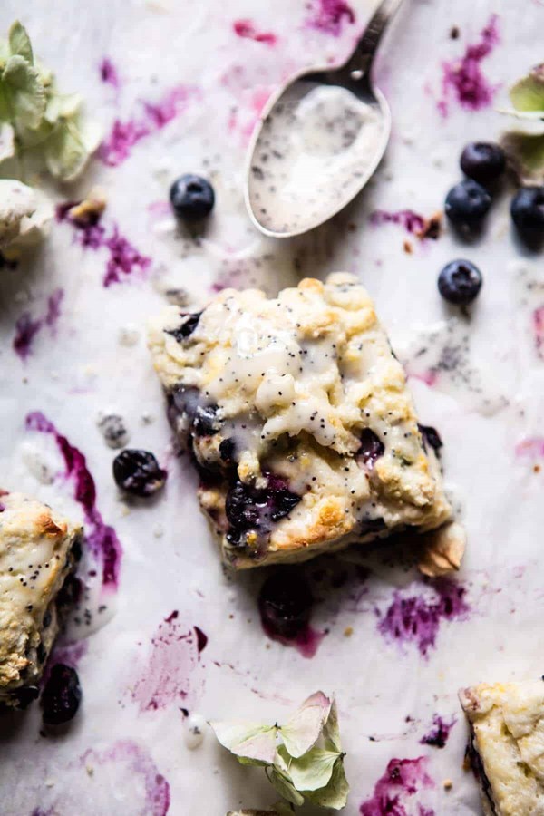 Blueberry lemon poppy seed scones