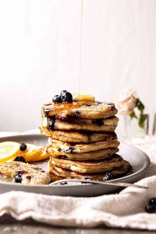 Blueberry lemon ricotta pancakes