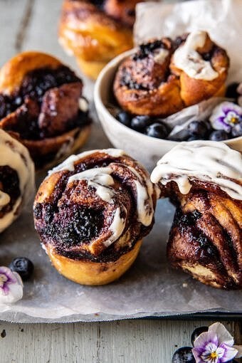 Blueberry lemon ricotta sweet rolls